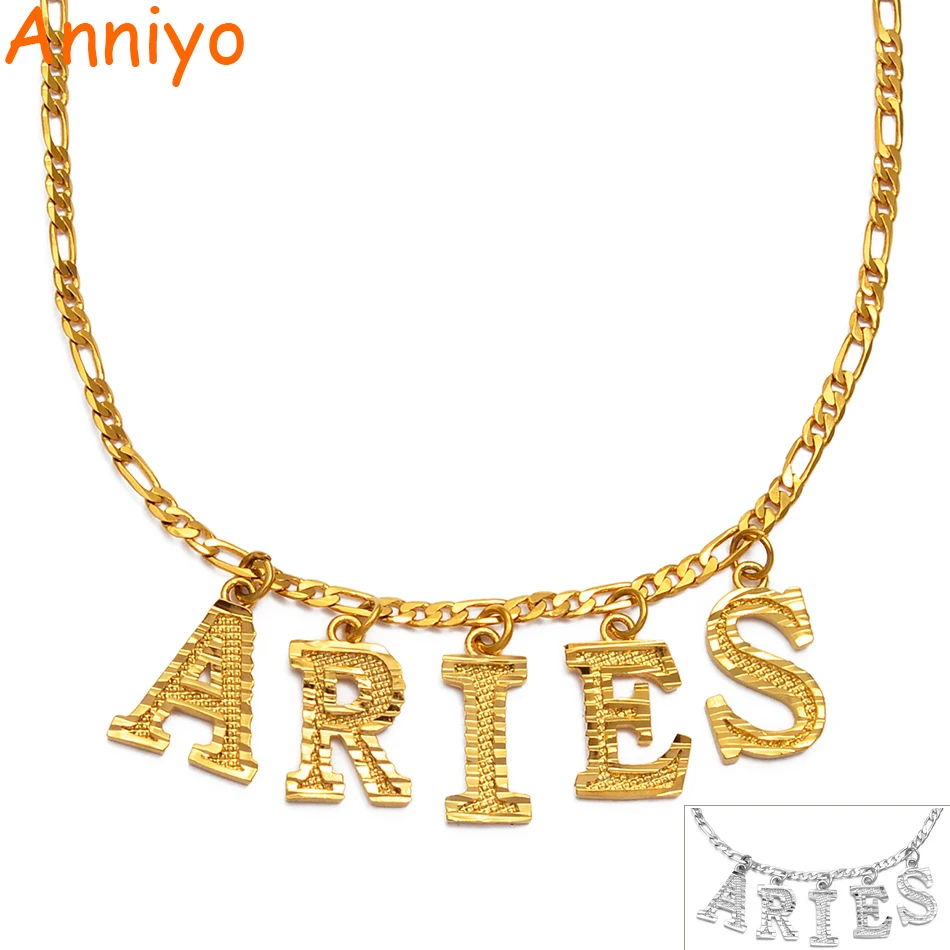 Anniyo Twelve Constellation Zodi Necklaces Women 12 Star Signs of Zodiac Silver Color/Gold Color Chain Horoscope Jewelry #224106
Anniyo Twelve Constellation Zodi Necklaces Women 12 Star Signs of Zodiac Silver Color/Gold Color Chain Horoscope Jewelry #224106