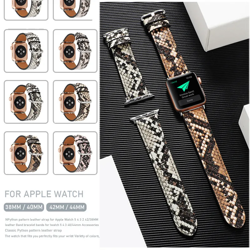 Ремешок кожаный для apple watch series 44 мм 40 мм 6 se, браслет со змеиным узором для iwatch band 5 4 3 42 мм 38 мм, аксессуары
Ремешок кожаный для apple watch series 44 мм 40 мм 6 se, браслет со змеиным узором для iwatch band 5 4 3 42 мм 38 мм, аксессуары