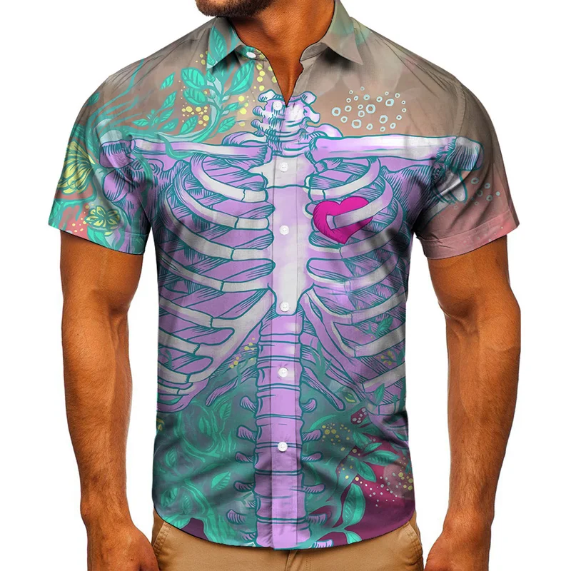 2021 New Hot Sale Men's Casual Breathable Street Trend Digital Sexy Skeleton Printed T-Shirt Shirt Hawaii Spring And Summer
2021 New Hot Sale Men's Casual Breathable Street Trend Digital Sexy Skeleton Printed T-Shirt Shirt Hawaii Spring And Summer