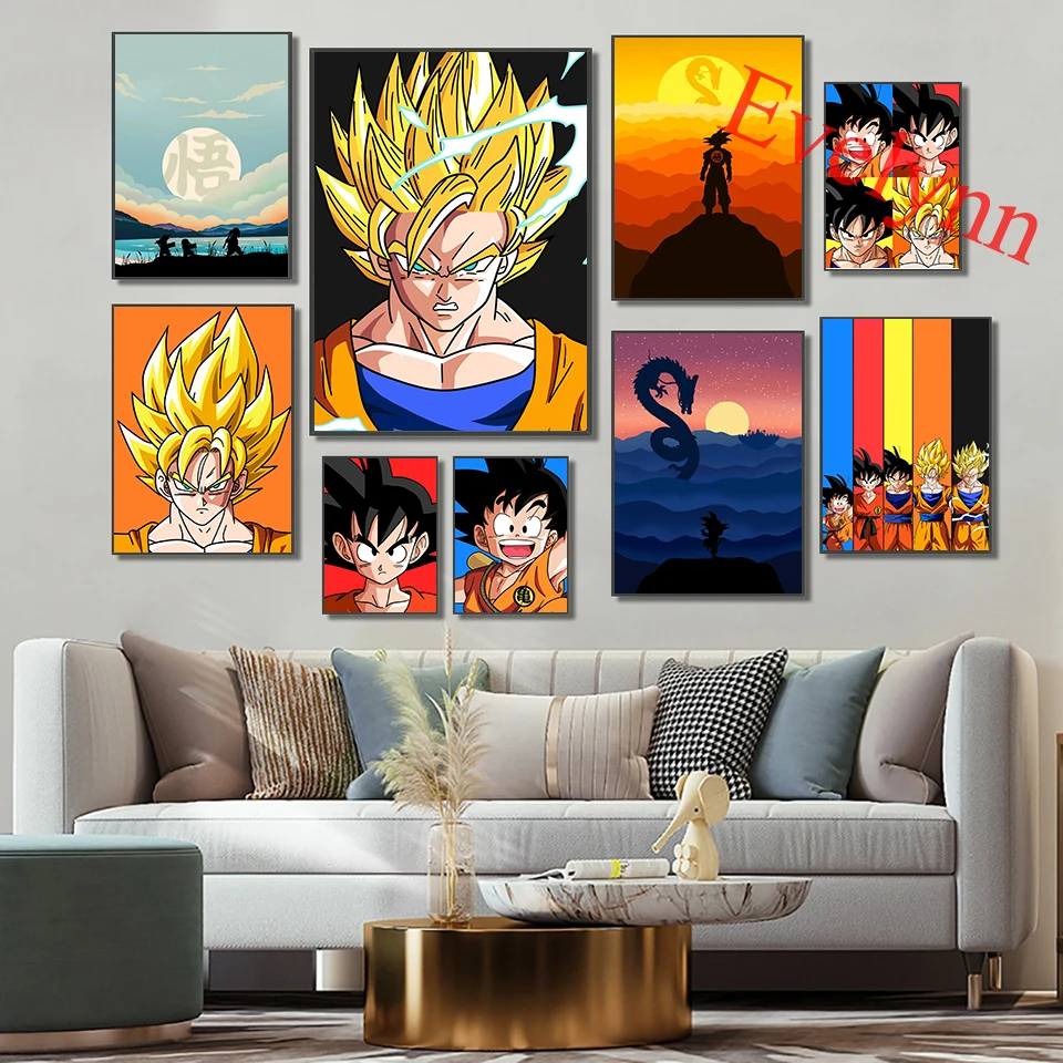 Japanese Anime Goku Dragon Ball Home Decor Goku Transformations Poster Abstract Art Nordicchildren Room Canvas Wall Art Painting
Japanese Anime Goku Dragon Ball Home Decor Goku Transformations Poster Abstract Art Nordicchildren Room Canvas Wall Art Painting
