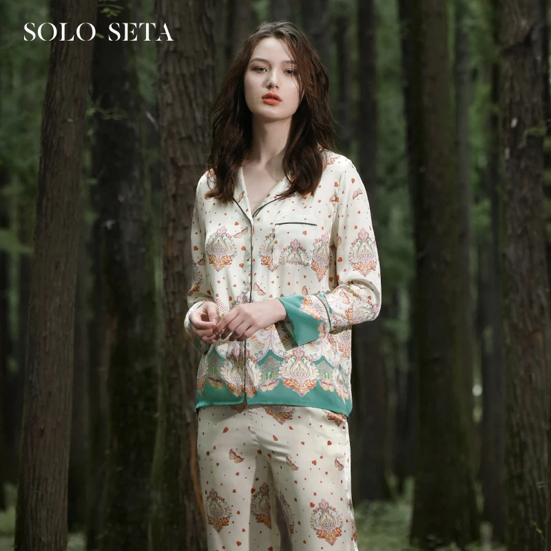 ★Soloseta autumn and winter new heavyweight 22 mm silk pajamas 100% mulberry silk can be worn for women's home wear
★Soloseta autumn and winter new heavyweight 22 mm silk pajamas 100% mulberry silk can be worn for women's home wear