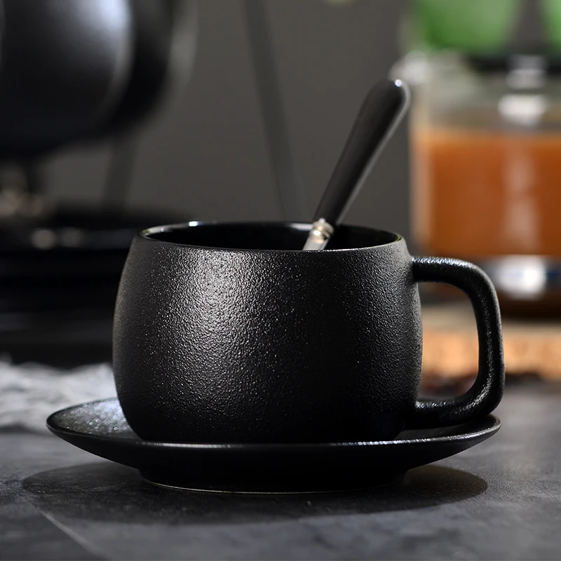 Coffee Cup set Simple European Ceramic Household Coffee Tea Cup with Spoon Black Cup Office Coffee Drinkware
Coffee Cup set Simple European Ceramic Household Coffee Tea Cup with Spoon Black Cup Office Coffee Drinkware