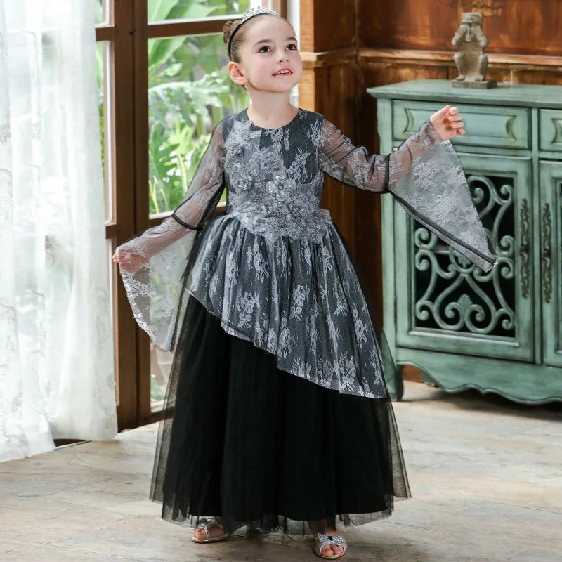 Baby Girl Black Lace Embroidery Flare Sleeves Flower Tutu Princess Dress Teen Floor-Length Birthday Party Noble Kids Clothing
Baby Girl Black Lace Embroidery Flare Sleeves Flower Tutu Princess Dress Teen Floor-Length Birthday Party Noble Kids Clothing