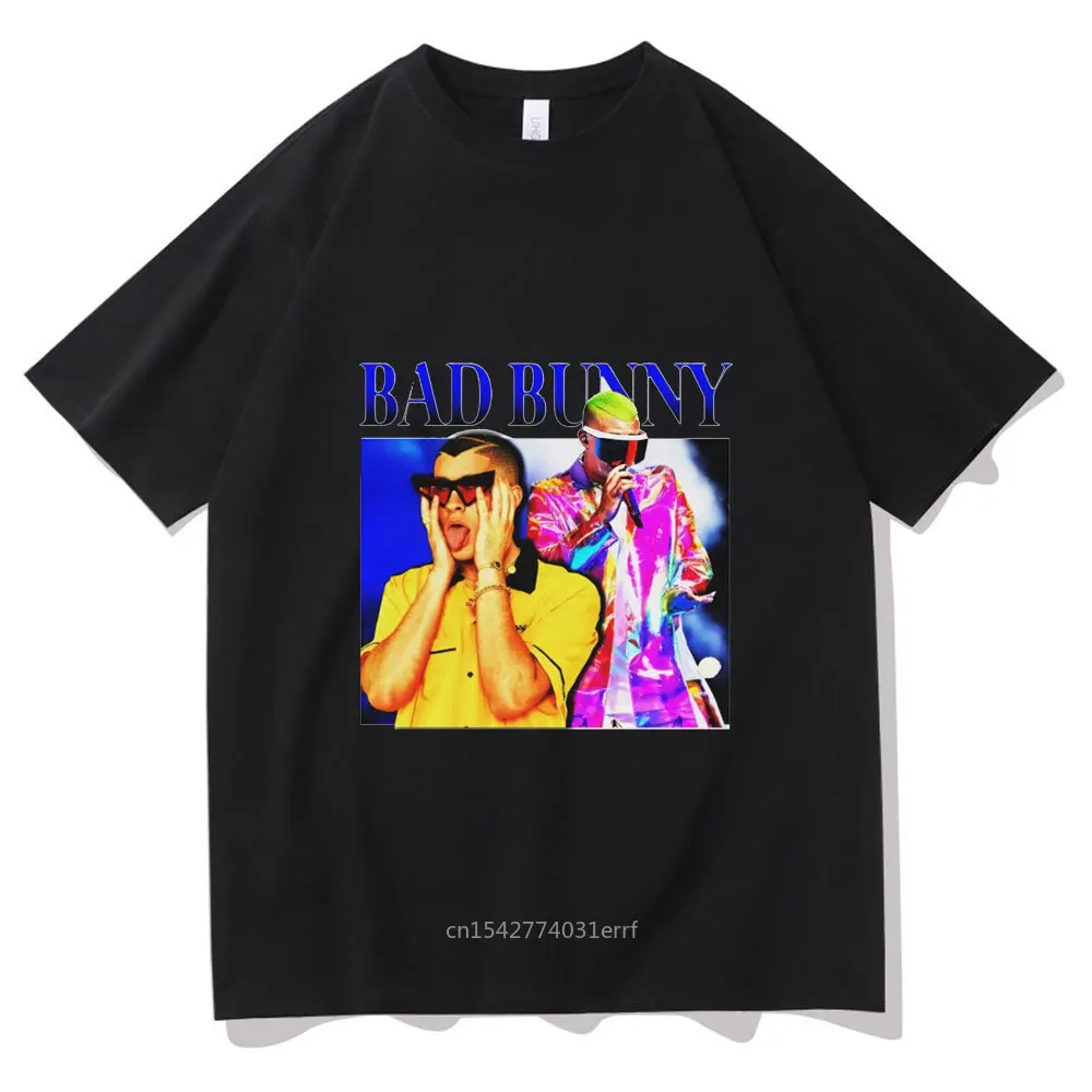 Fashion Bad Bunny Print T-shirt Summer Casual Loose Tees Tops Hip Hop Trend Style Short Sleeve
Fashion Bad Bunny Print T-shirt Summer Casual Loose Tees Tops Hip Hop Trend Style Short Sleeve