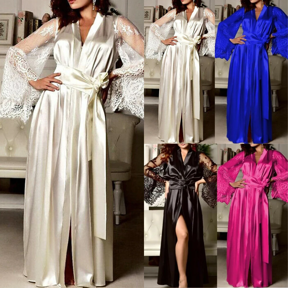 Women's Sexy Lace Satin Silk Robe Lingerie Nightdress Bathrobe Sleepwear Dress Bride Bridesmaid Wedding Silk Kimono Vintage Robe
Women's Sexy Lace Satin Silk Robe Lingerie Nightdress Bathrobe Sleepwear Dress Bride Bridesmaid Wedding Silk Kimono Vintage Robe