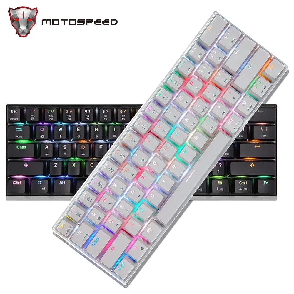 Motospeed CK62 Беспроводная Bluetooth Механическая портативная игровая клавиатура 61 клавиша RGB подсветка синий красный переключатель съемный кабель
Motospeed CK62 Беспроводная Bluetooth Механическая портативная игровая клавиатура 61 клавиша RGB подсветка синий красный переключатель съемный кабель
