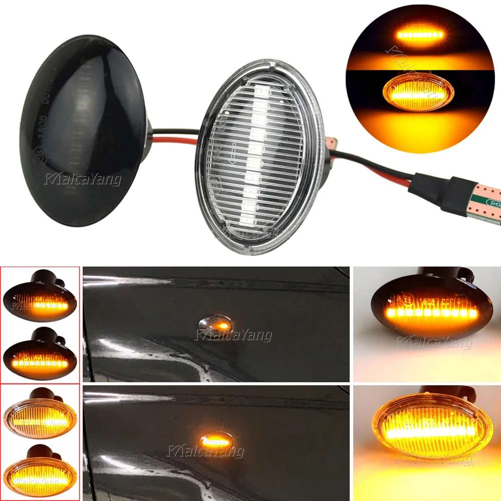 2Pcs Smoked OEM Side Marker Light Turn Signal Lamp For FIAT 4S 63 3P NUOVA 500 ABARTH Ford KA DESDE Lancia YPSILON Maserati 
2Pcs Smoked OEM Side Marker Light Turn Signal Lamp For FIAT 4S 63 3P NUOVA 500 ABARTH Ford KA DESDE Lancia YPSILON Maserati