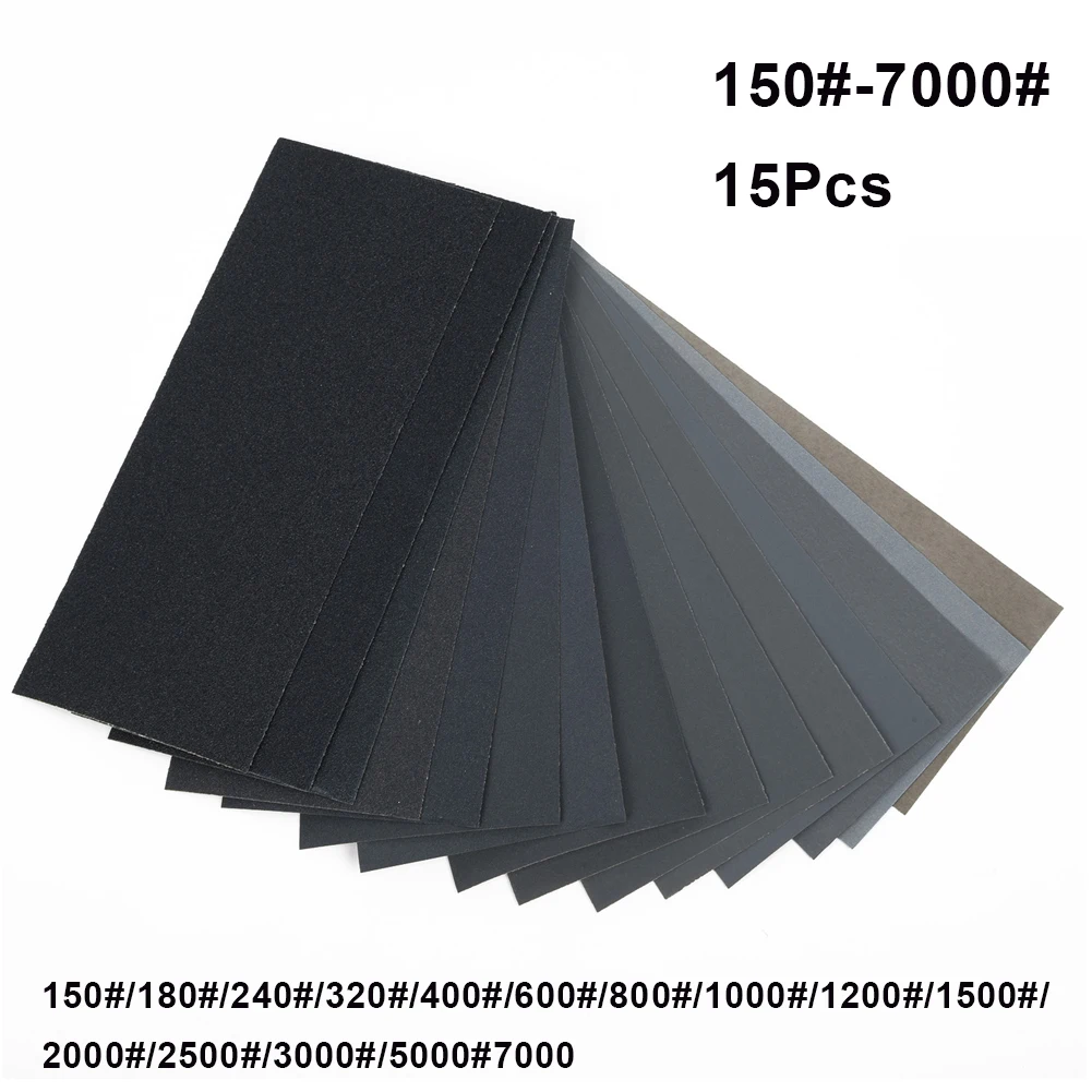 15Pcs Sand Paper Sheets Silicon Carbide Home Coarse 150-7000 Grit Polishing Car Metal Glass Ceramics Wood Sandpaper Wet Dry
15Pcs Sand Paper Sheets Silicon Carbide Home Coarse 150-7000 Grit Polishing Car Metal Glass Ceramics Wood Sandpaper Wet Dry