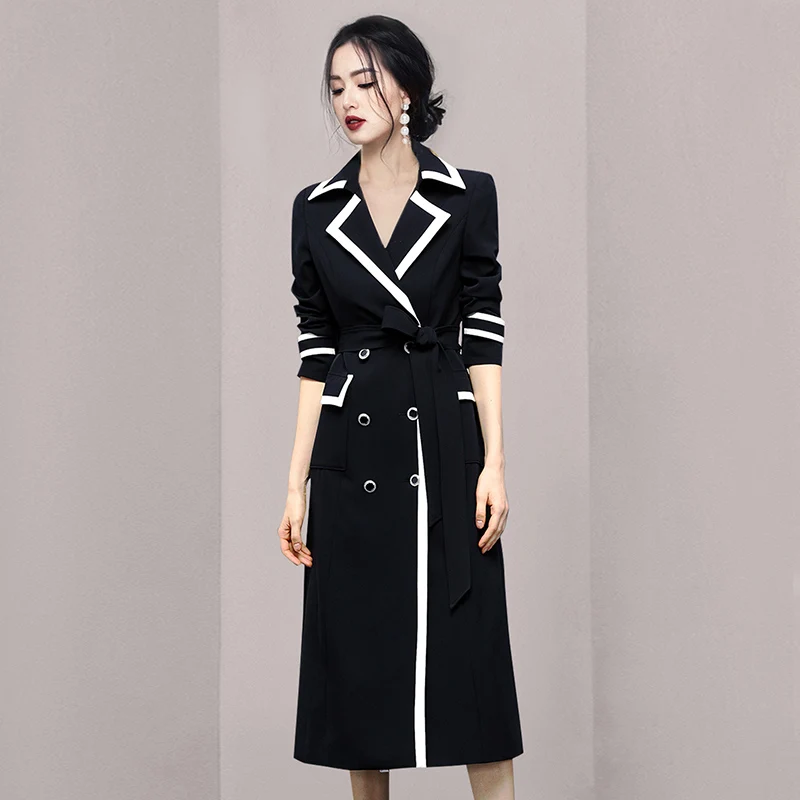 Autumn Office Women Black Suit Trench Coat Double-Breasted Fashion Jacket Korean Clothes Winter Overcoat Female Windbreaker
Autumn Office Women Black Suit Trench Coat Double-Breasted Fashion Jacket Korean Clothes Winter Overcoat Female Windbreaker