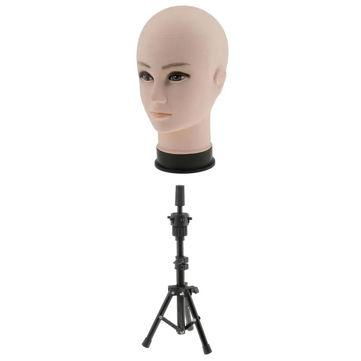Plastic Mannequin Model Head Wig Making Hat Caps Display Head with Professional Black Adjustable Tripod Stand 22'' Set
Plastic Mannequin Model Head Wig Making Hat Caps Display Head with Professional Black Adjustable Tripod Stand 22'' Set