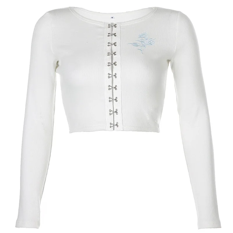 SIDDONS Women T-shirt Spring Sexy Knitted Cotton Long Sleeve Pullover Cropped Tops Tees Solid White Top Tees T-shirts Women Tee
SIDDONS Women T-shirt Spring Sexy Knitted Cotton Long Sleeve Pullover Cropped Tops Tees Solid White Top Tees T-shirts Women Tee