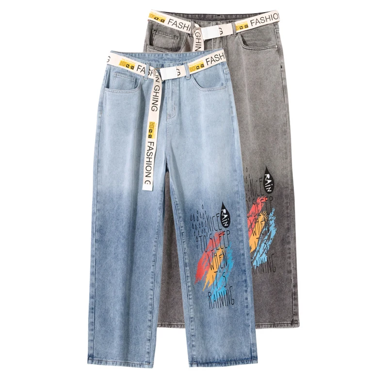 2021 men's cartoon printed jeans Harajuku brand street casual fashion graffiti loose wide-leg cropped pants blue harem pants
2021 men's cartoon printed jeans Harajuku brand street casual fashion graffiti loose wide-leg cropped pants blue harem pants