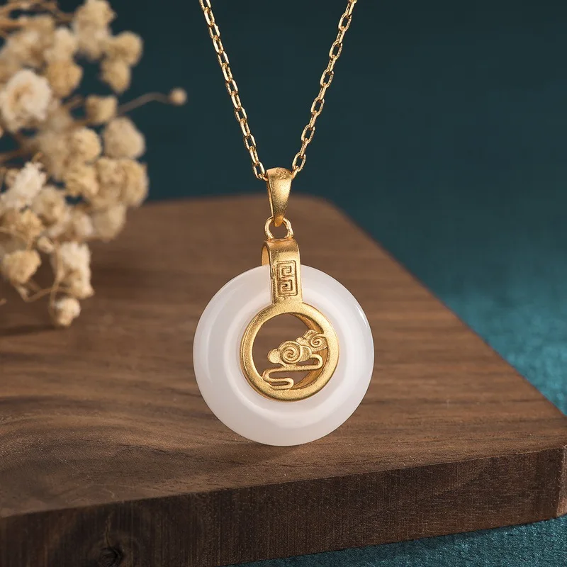 Vintage Gilt Field White Jade Woman's Pendant Accessories Jade Boutique Jewelry Gift Pendant Necklace For 2021 Trend
Vintage Gilt Field White Jade Woman's Pendant Accessories Jade Boutique Jewelry Gift Pendant Necklace For 2021 Trend
