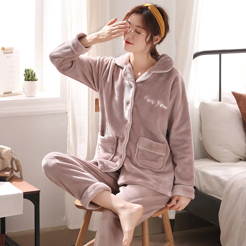 Coral Fleece Female Nightwear Flannel Pajamas Suit Couple Home Clothing Winter Sleep Set Intimate Lingerie Casual Nightwear 3XL
Coral Fleece Female Nightwear Flannel Pajamas Suit Couple Home Clothing Winter Sleep Set Intimate Lingerie Casual Nightwear 3XL