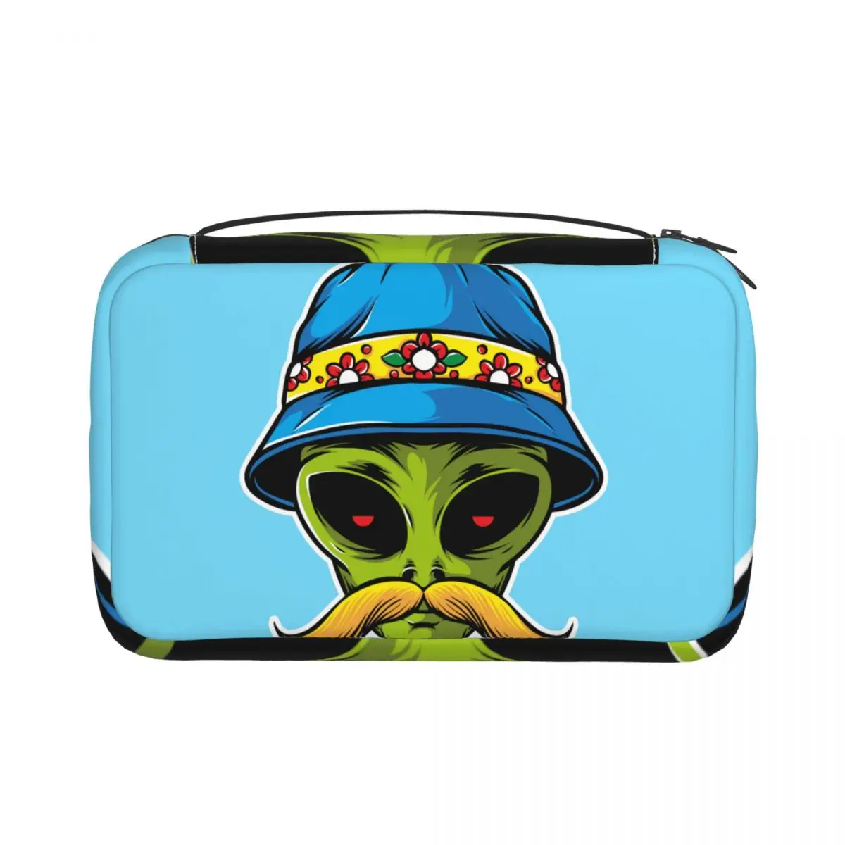 Women Travel Cosmetic Bag Mustache Alien Wearing Bucket Hat Toiletries Organizer Storage Neceser Hanging Bathroom Wash Bag
Women Travel Cosmetic Bag Mustache Alien Wearing Bucket Hat Toiletries Organizer Storage Neceser Hanging Bathroom Wash Bag