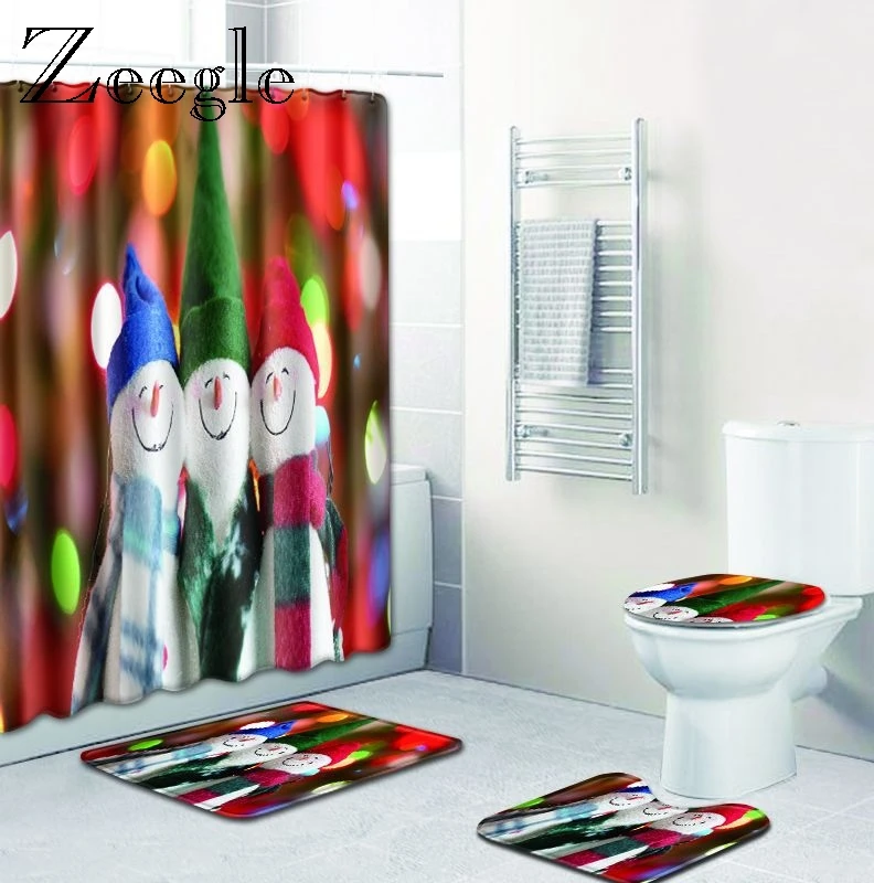 Zeegle Printed Bath Room Mat Set 4pcs Bathroom Mat Set Toilet Shower Curtain Lid Toilet Cover Modern Waterproof Bath Curtain
Zeegle Printed Bath Room Mat Set 4pcs Bathroom Mat Set Toilet Shower Curtain Lid Toilet Cover Modern Waterproof Bath Curtain
