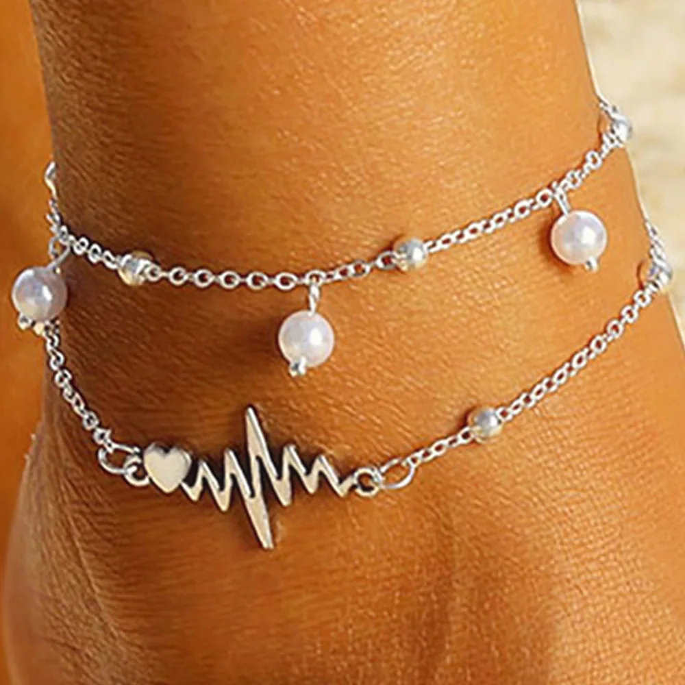 Beach ECG Double Pearl Multilayer Anklet Pendant Foot Chain Combination 2021 Boho New Fine Fashion Summer Jewelry Gift Wholesale
Beach ECG Double Pearl Multilayer Anklet Pendant Foot Chain Combination 2021 Boho New Fine Fashion Summer Jewelry Gift Wholesale