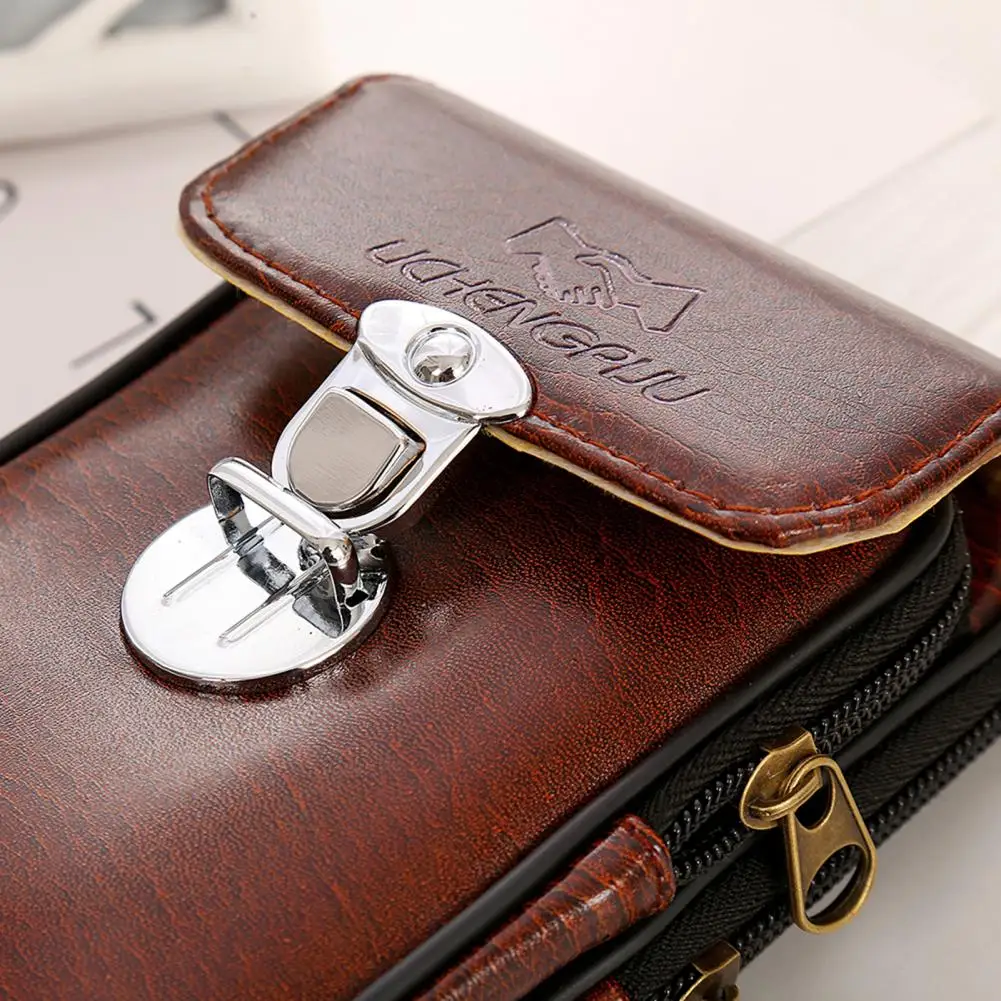 Portable Waist Bag Sturdy Zip Closure Faux Leather Men Belt Pouch for Walking
Portable Waist Bag Sturdy Zip Closure Faux Leather Men Belt Pouch for Walking