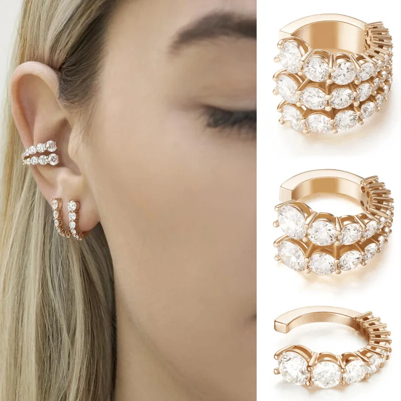 Ear Clips Without Pierced Earrings Female Simple Fashion Temperament Metal Multi-layer Diamond C-shaped Earrings
Ear Clips Without Pierced Earrings Female Simple Fashion Temperament Metal Multi-layer Diamond C-shaped Earrings