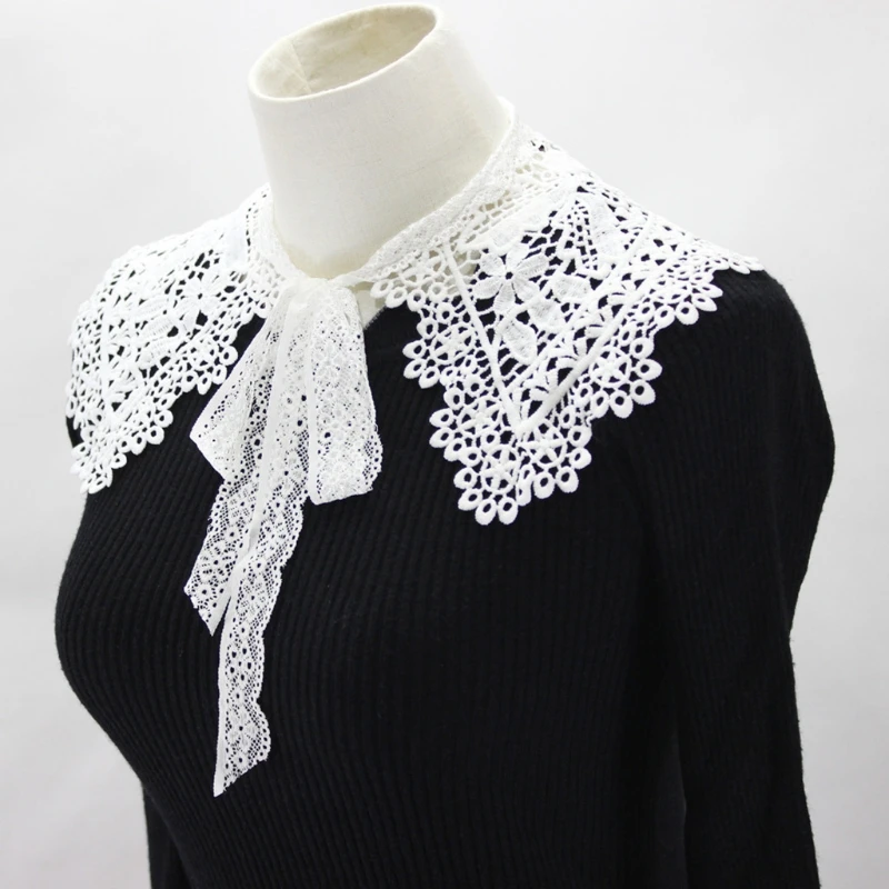 Women Girls Dress Decorative Big Shawl Wrap Sweet Hollow Out Embroidery Floral Lace Fake Collar Lace-Up Ribbon Bow Half Shirt
Women Girls Dress Decorative Big Shawl Wrap Sweet Hollow Out Embroidery Floral Lace Fake Collar Lace-Up Ribbon Bow Half Shirt