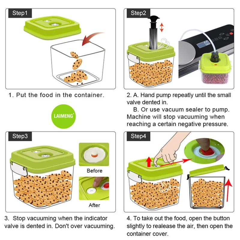 Food Vacuum PreservationBox with Pump Vacuum Sealer Snack Bean Fruit Storage Case Plastic Container Refrigerator Airtight Jar
Food Vacuum PreservationBox with Pump Vacuum Sealer Snack Bean Fruit Storage Case Plastic Container Refrigerator Airtight Jar