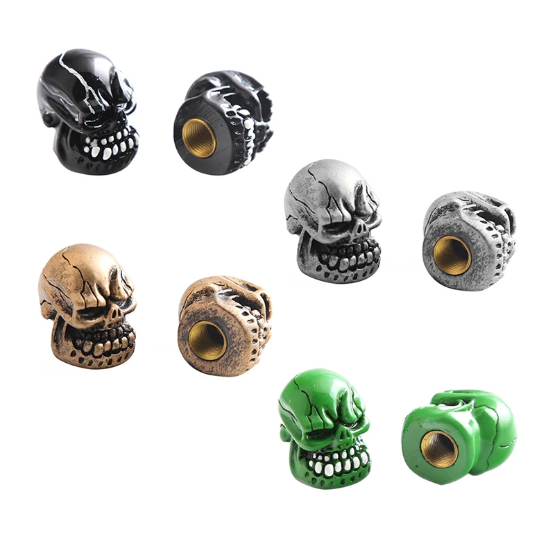 4 шт. колпачки для пыли с головкой черепа с большими зубьями для клапана шины для американского клапана Запчасти для стайлинга автомобиля Новые автомобильные аксессуары