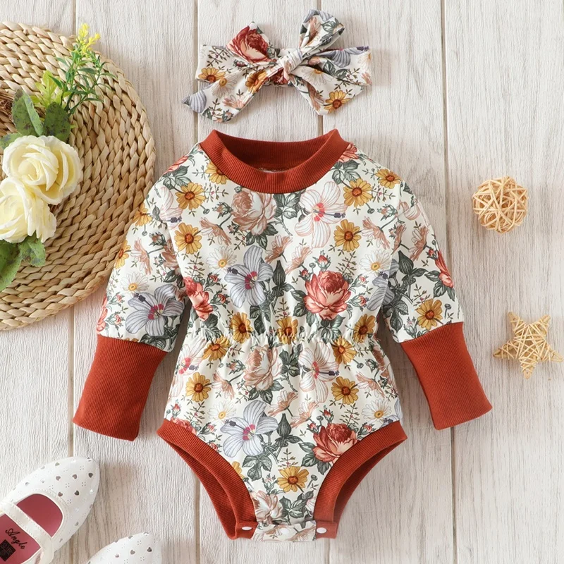 New Baby Girl 2 Piece Set Baby Girl Clothes Spring Fall Floral Print Long Sleeve Baby Bodysuits+headband Boho Baby Rompers 0-18M
New Baby Girl 2 Piece Set Baby Girl Clothes Spring Fall Floral Print Long Sleeve Baby Bodysuits+headband Boho Baby Rompers 0-18M