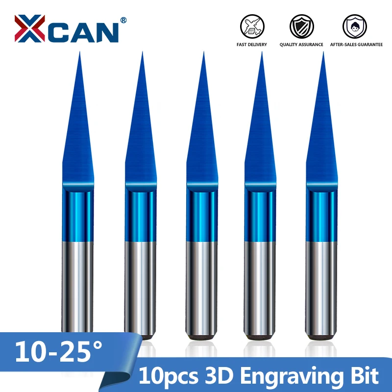 XCAN PCB 3D Milling Cutter 3.175 Shank Blue Coating Tungsten Carbide V Shape PCB Engraving Bit 10/15/20/25 Degree CNC Router Bit
XCAN PCB 3D Milling Cutter 3.175 Shank Blue Coating Tungsten Carbide V Shape PCB Engraving Bit 10/15/20/25 Degree CNC Router Bit