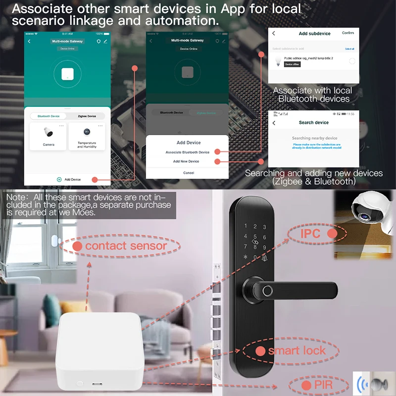 Moes Smart Multi-mode Gateway ZigBee 3.0 WiFi Bluetooth-compatible Mesh Hub Work with App Voice Control via Alexa Google Home
Moes Smart Multi-mode Gateway ZigBee 3.0 WiFi Bluetooth-compatible Mesh Hub Work with App Voice Control via Alexa Google Home