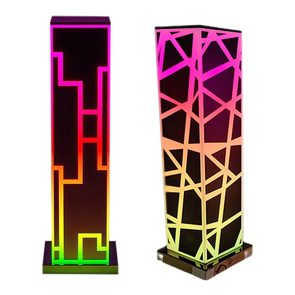 Modern Cube Color Table Lamp Building Mood Lights Dimmable Remote Control USB Battery Nightlight for Holiday Christmas Ornament | Лампы и
