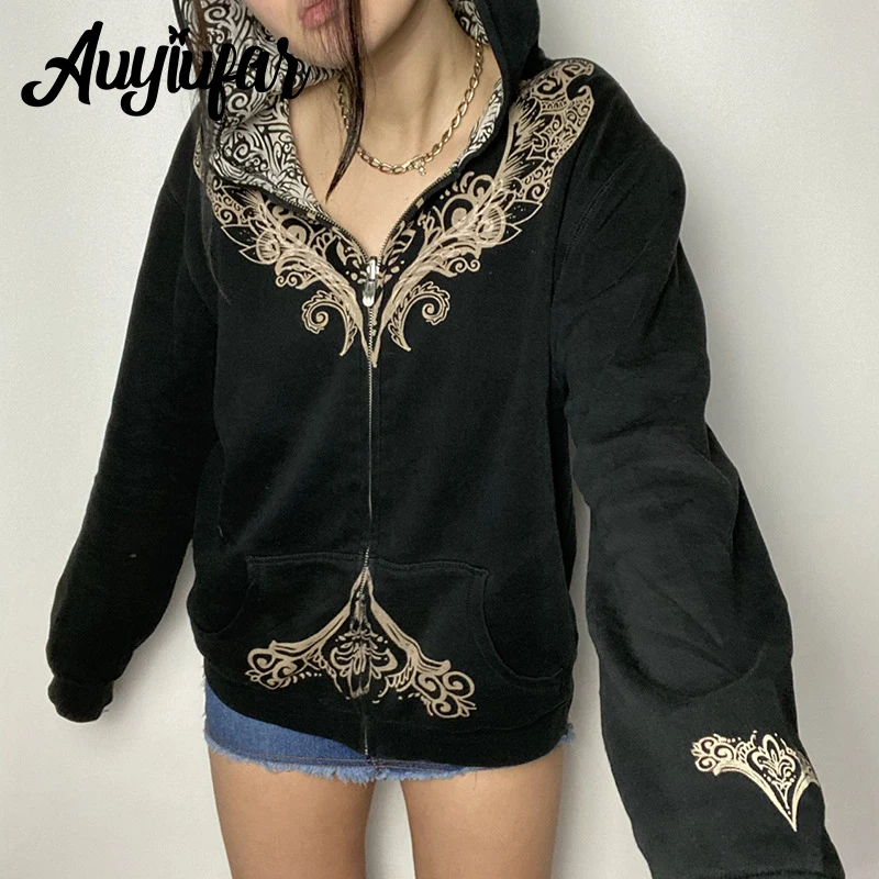 Auyiufar Retro Fairy Grunge Long Sleeve Hoodies Printing Symmetric Pocket Zipper Casual Cardigan Goblincore Aesthetic Y2k Outfit
Auyiufar Retro Fairy Grunge Long Sleeve Hoodies Printing Symmetric Pocket Zipper Casual Cardigan Goblincore Aesthetic Y2k Outfit