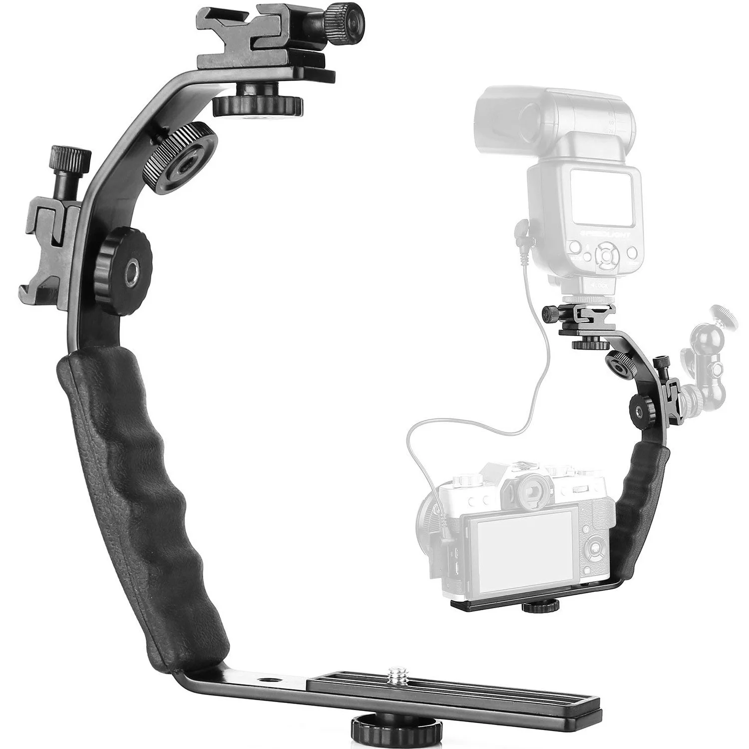 Camera L Bracket Mount Video Grip L-Bracket Dual Flash Cold Shoe Mount 1/4 inch Tripod Screw, Heavy Duty Padded Hand Grip Dslr
Camera L Bracket Mount Video Grip L-Bracket Dual Flash Cold Shoe Mount 1/4 inch Tripod Screw, Heavy Duty Padded Hand Grip Dslr