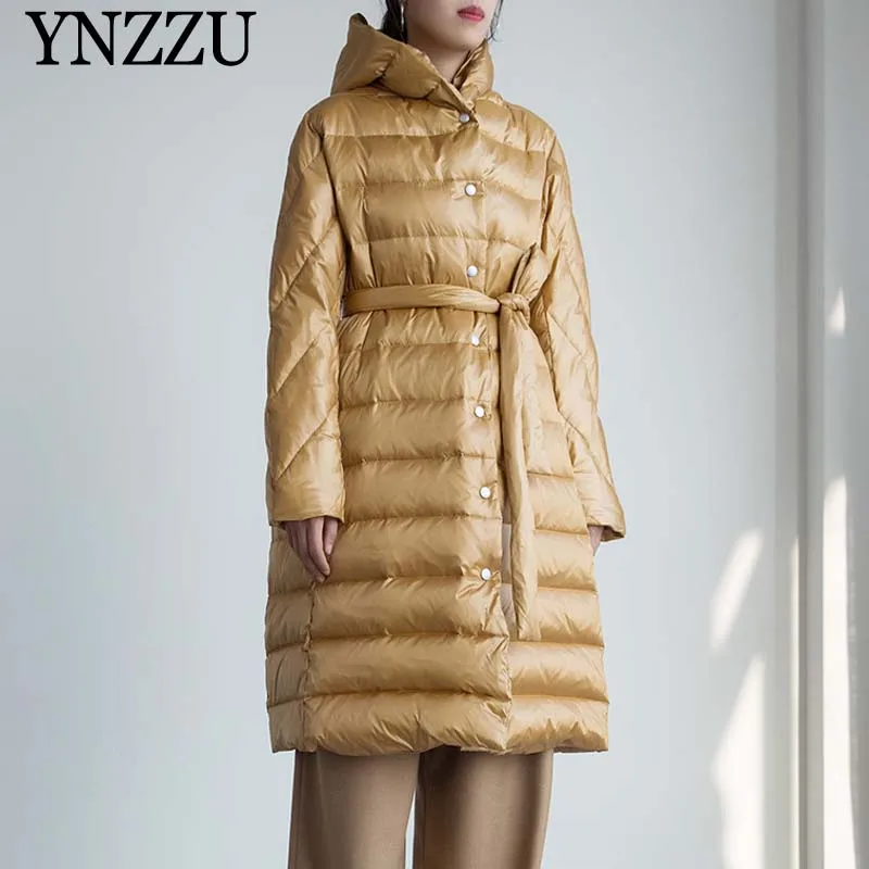 Winter Women Long down jacket 2021 Newest Thick warm White duck down Coat with belt Loose Elegant female Long Outwear YNZZU O138
Winter Women Long down jacket 2021 Newest Thick warm White duck down Coat with belt Loose Elegant female Long Outwear YNZZU O138
