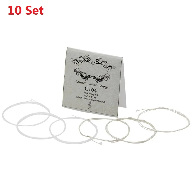 10 Set C104 Classical Guitar String White Nylon Silver-plated Copper Wound 1st-6th(.028-.043) Musical Instrument Accessories
10 Set C104 Classical Guitar String White Nylon Silver-plated Copper Wound 1st-6th(.028-.043) Musical Instrument Accessories