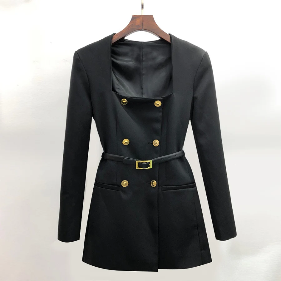 Modern Simple Solid Blazer Dress 2021 Brand New Arrival For Ladies Fall Indie Aesthetic Square Collar Gold Button Slim Dress OL
Modern Simple Solid Blazer Dress 2021 Brand New Arrival For Ladies Fall Indie Aesthetic Square Collar Gold Button Slim Dress OL