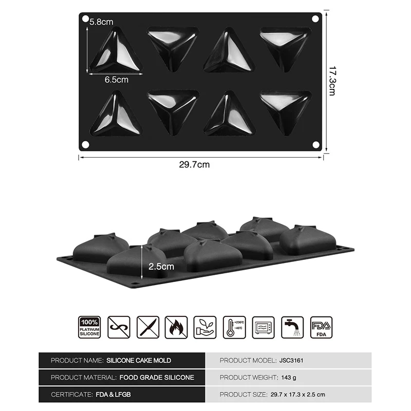 Nieuwe 8 Holte Siliconen Cakevorm Voor Bakken Decorating Gereedschap Mousse Dessert Jelly Moulds Vormen
Nieuwe 8 Holte Siliconen Cakevorm Voor Bakken Decorating Gereedschap Mousse Dessert Jelly Moulds Vormen