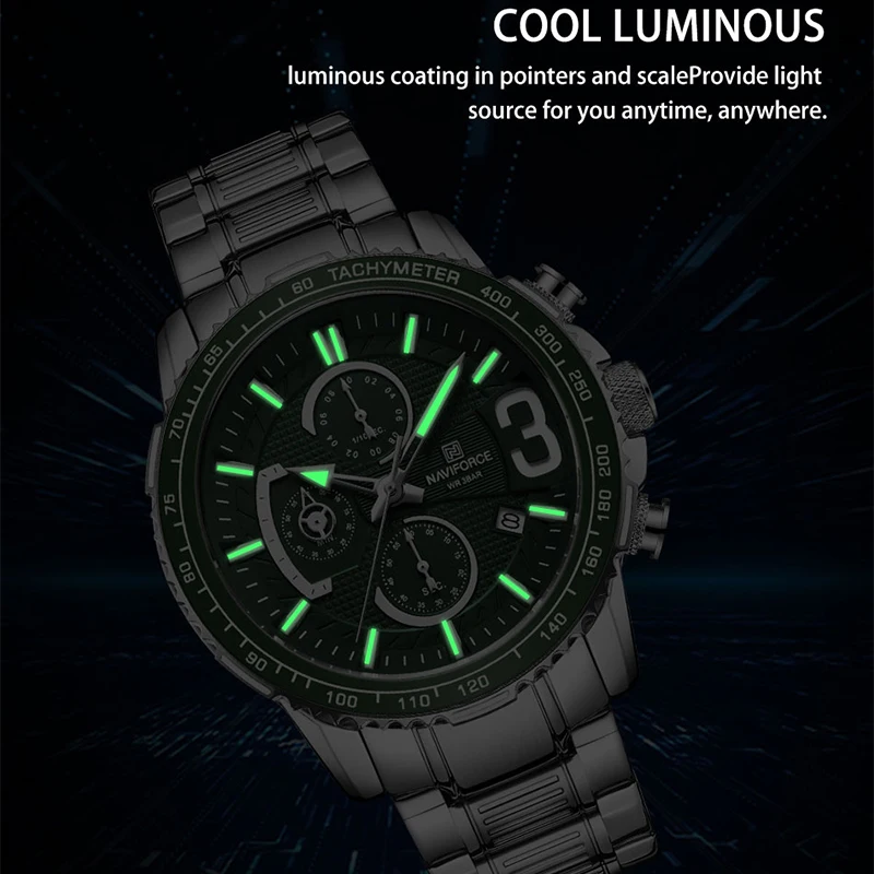 NAVIFORCE Luxury Brand Men's Watches Military Quartz Chronograph Analog Clock Waterproof Business Wrist watch Relogio Masculino
NAVIFORCE Luxury Brand Men's Watches Military Quartz Chronograph Analog Clock Waterproof Business Wrist watch Relogio Masculino