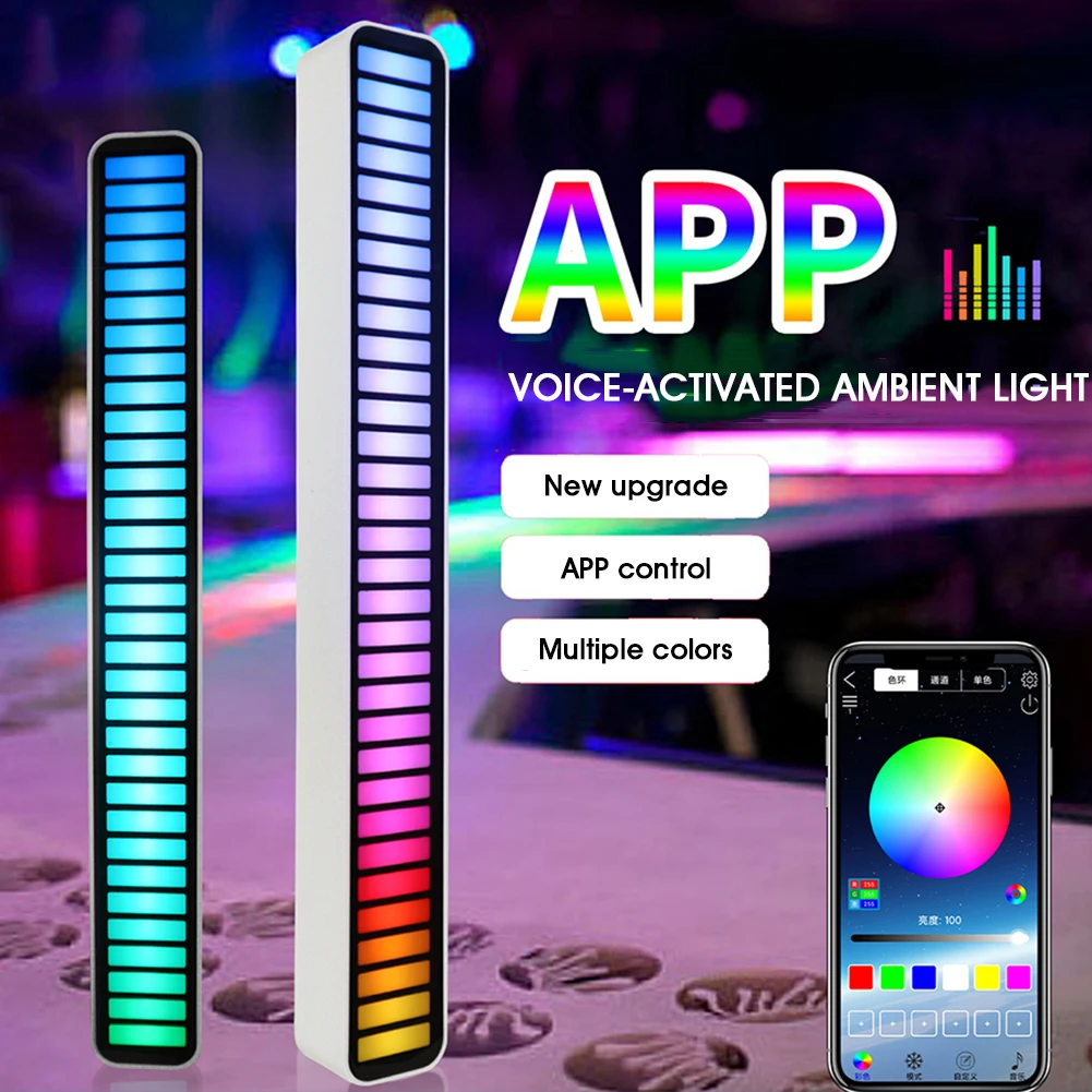 RGB LED Light Bar Voice Activated Color Changing Dynamic Lamp Music Sync APP Control Multi-Modes LED Strip Light Car Home Decor
RGB LED Light Bar Voice Activated Color Changing Dynamic Lamp Music Sync APP Control Multi-Modes LED Strip Light Car Home Decor
