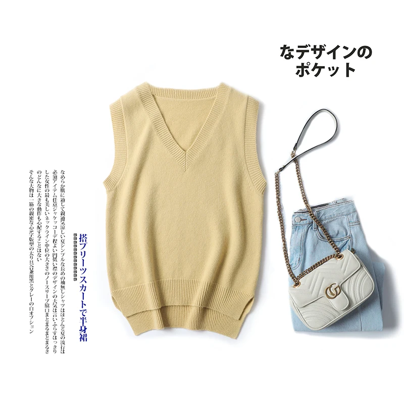 Autumn Winter Cashmere Sweater Vest Women Sleeveless V-Neck Knitted Thicking Female Solid Color Casual Tank Tops Pullovers
Autumn Winter Cashmere Sweater Vest Women Sleeveless V-Neck Knitted Thicking Female Solid Color Casual Tank Tops Pullovers
