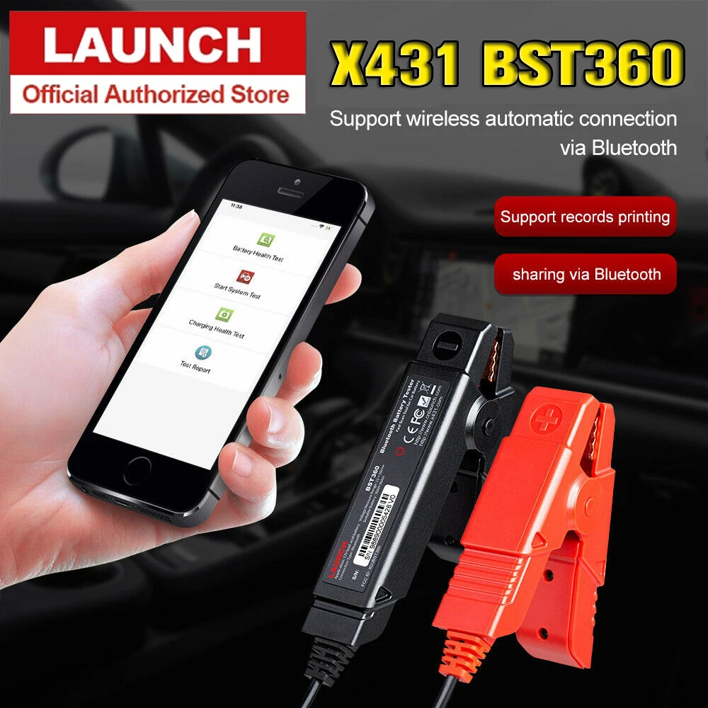 LAUNCH X431 BST360 Car Battery Tester Clip Analyzer 12V 2000CCA Voltage Battery Charging Cricut Load Tools for X431 PROS V V+
LAUNCH X431 BST360 Car Battery Tester Clip Analyzer 12V 2000CCA Voltage Battery Charging Cricut Load Tools for X431 PROS V V+