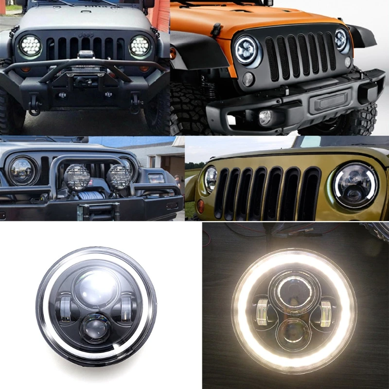 50LC 7Inch LED Headlight H4 H13 Amber Angel Eyes for jeep CJ JK TJ Wrangler
50LC 7Inch LED Headlight H4 H13 Amber Angel Eyes for jeep CJ JK TJ Wrangler