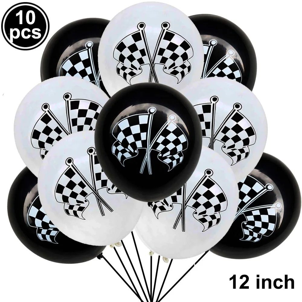 10pcs Black And White Racing Car balloons Round latex balloon For Boy Kids Racing Birthday Party Ballon Sport Events Supplies
10pcs Black And White Racing Car balloons Round latex balloon For Boy Kids Racing Birthday Party Ballon Sport Events Supplies