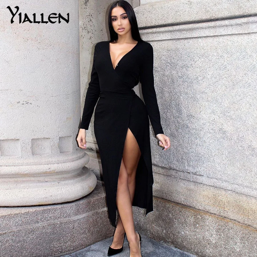 Yiallen Autumn New Elegant Sashes Maxi Dress Women Sexy V-Neck Side Slit Vestidos Clothes Trend Slim Birthday Party Clubwear Hot
Yiallen Autumn New Elegant Sashes Maxi Dress Women Sexy V-Neck Side Slit Vestidos Clothes Trend Slim Birthday Party Clubwear Hot