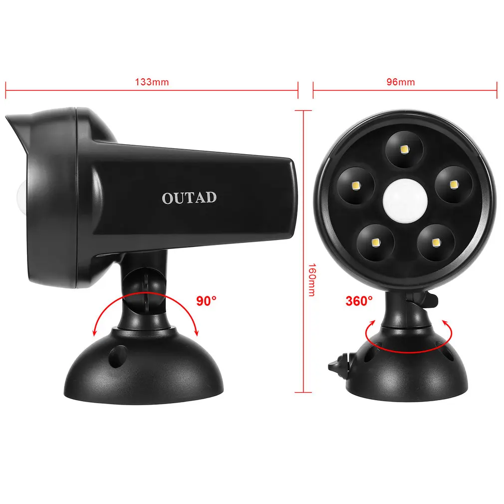OUTAD Durable Heatproof Waterproof Energy-saving Automatically Restore 2200mAh Wall Lamp 5 Led Solar Motion Sensor Light
OUTAD Durable Heatproof Waterproof Energy-saving Automatically Restore 2200mAh Wall Lamp 5 Led Solar Motion Sensor Light