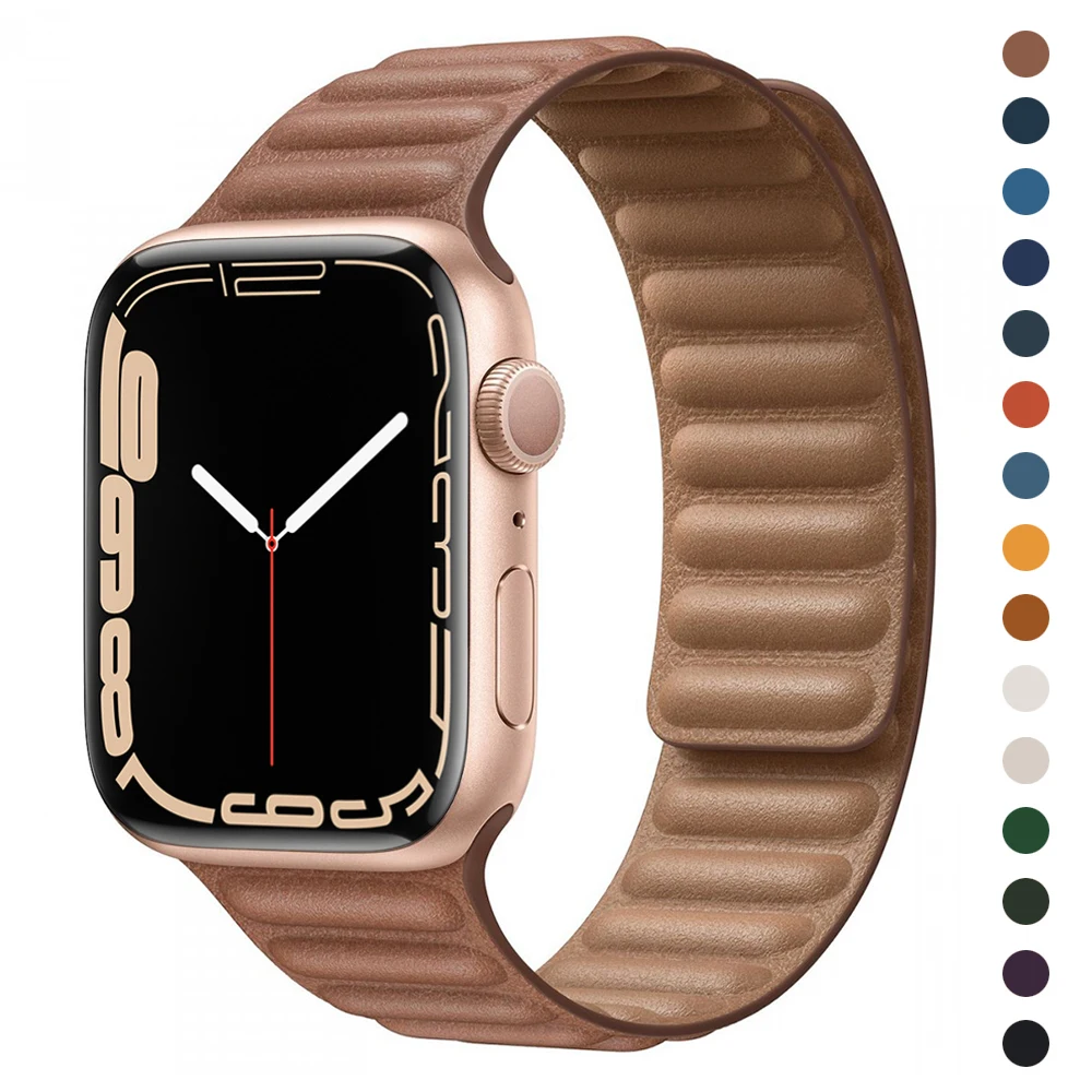 Leather Link Loop Band - Saddle Brown Strap for Apple Watch Series 7 41mm 45mm 6 5 4 3 SE 44mm 42mm 40mm 38mm Case
Leather Link Loop Band - Saddle Brown Strap for Apple Watch Series 7 41mm 45mm 6 5 4 3 SE 44mm 42mm 40mm 38mm Case
