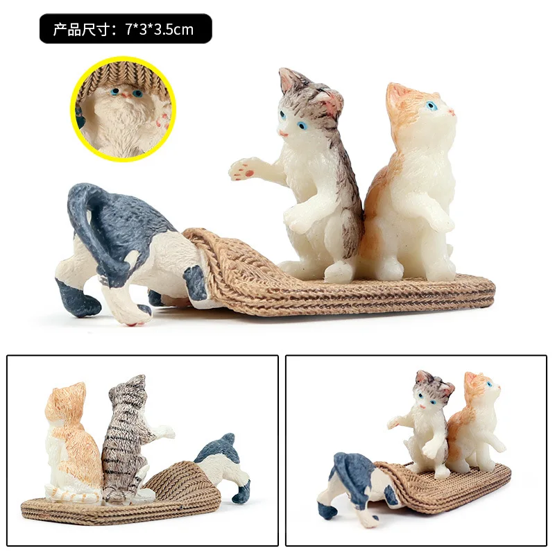 3 шт./компл. черно-белый котенок игрушки детская модель Кота набор моделей