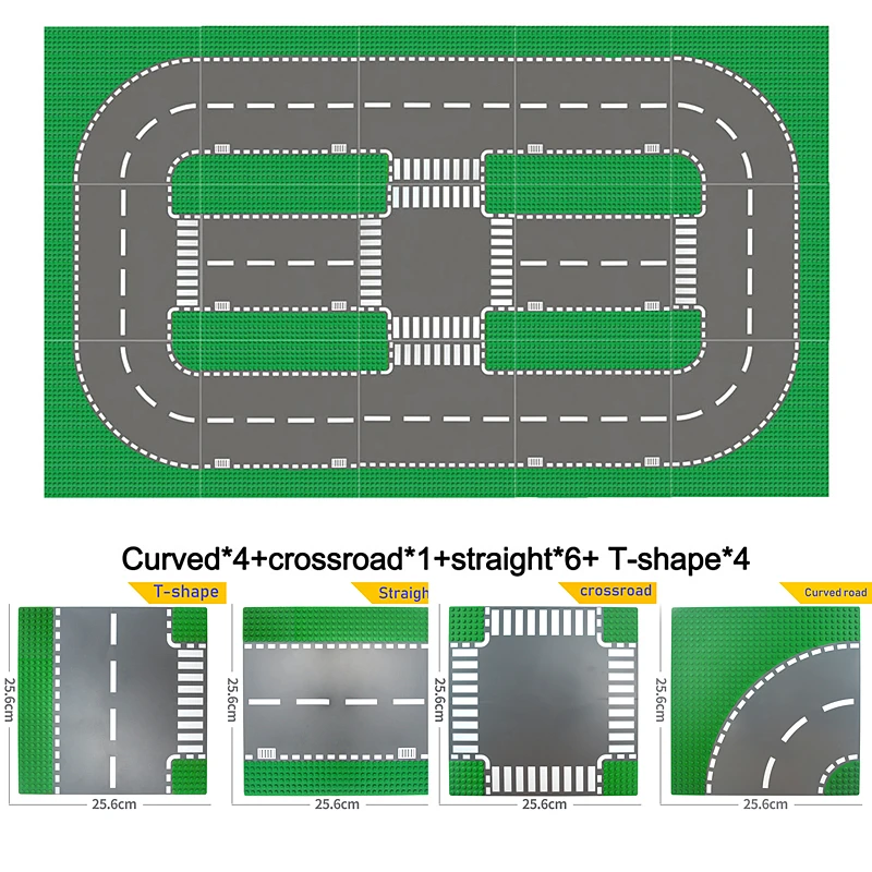 City Road Green Street Baseplates Building Blocks Straight Crossroad Curve T-Junction Compatible All brand Classic Base Plate
City Road Green Street Baseplates Building Blocks Straight Crossroad Curve T-Junction Compatible All brand Classic Base Plate