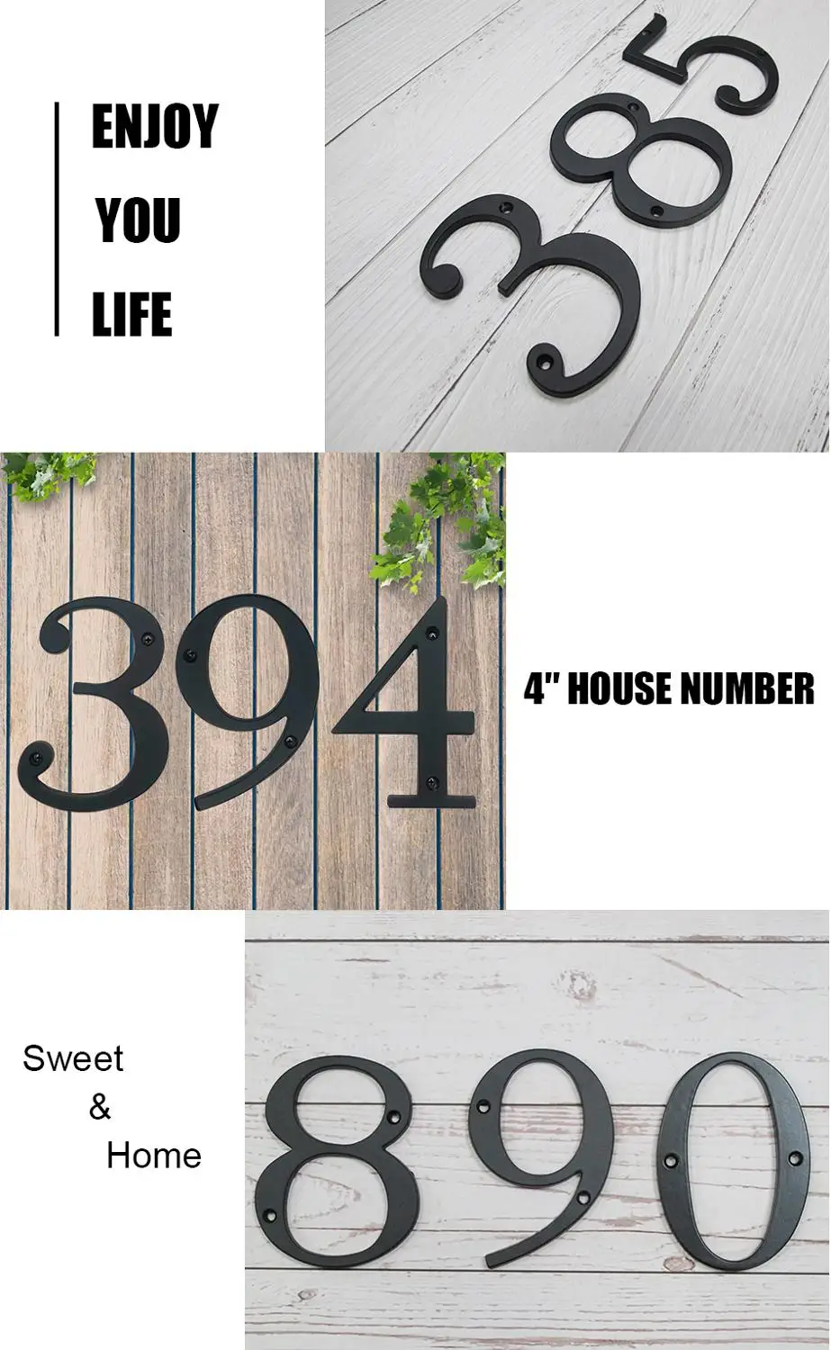101 мм матовый черный дом номер двери знак большой Huisnumer открытый современный
