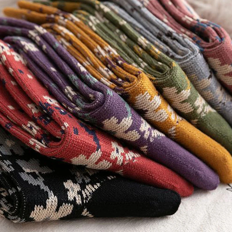 Winter Socks Fashion Mid-tube Socks Retro Socks Comfort Long Hosiery Women Socks Korea Style flower Print Socks Ins Style Socks 
Winter Socks Fashion Mid-tube Socks Retro Socks Comfort Long Hosiery Women Socks Korea Style flower Print Socks Ins Style Socks