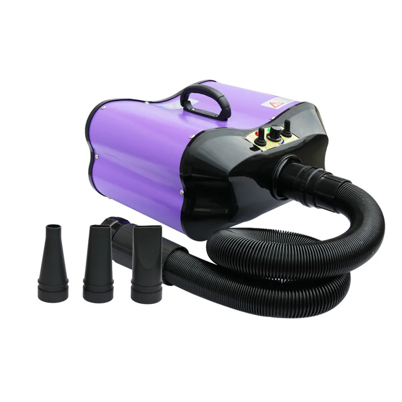 

2800W Dog Cat Pet Dryer Hair Blaster Water Blower Heater Grooming Compressor Wall Purple Black